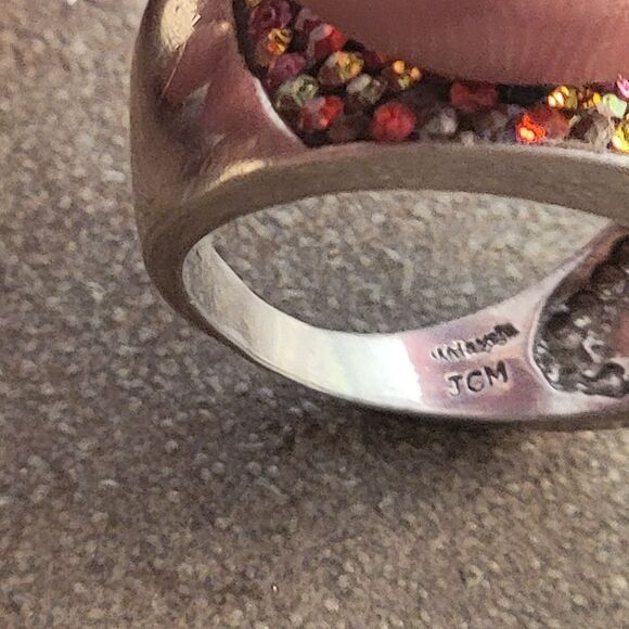 Sterling Anticlastic Multi-Colored Crystal Ring - Picture 8 of 11